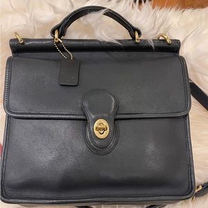 Vintage Coach Navy Willis Top Handle Cross Body Leather Bag 9927 ~ RARE.